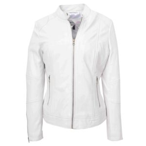 BUNERI Giacca Biker in Vera Pelle Connie Bianca